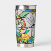 Art Nouveau Stained Glass Look 保温保冷タンブラー (左面)
