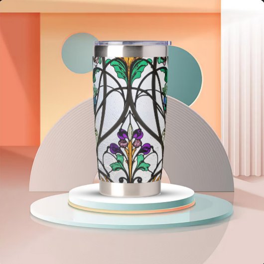 Art Nouveau Stained Glass Look 保温保冷タンブラー