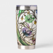 Art Nouveau Stained Glass Look 保温保冷タンブラー (正面)