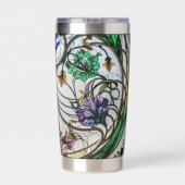 Art Nouveau Stained Glass Look 保温保冷タンブラー (背面)