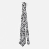 Art Nouveau Strawberries and Leaves, Gray & White ネクタイ (正面)