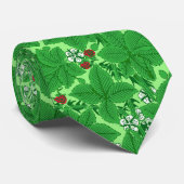 Art Nouveau Strawberries and Leaves, Lime Green ネクタイ (ロール)