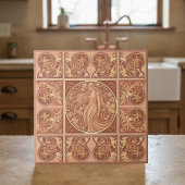 Art Nouveau Terra Cotta Muse Pat#6 ID1193 タイル