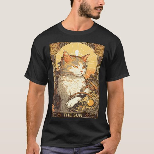 Art Nouveau The Sun Tarot Card Cat Taro Tシャツ (正面)