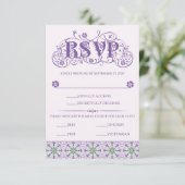 Art Nouveau Thistle Wheel Lilac Vertical 出欠カード (スタンド正面)