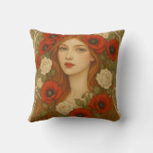 Art nouveau Throw Pillow クッション (裏面)