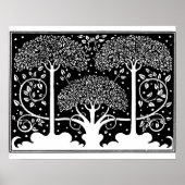 Art Nouveau Tree Beardsley Pattern ポスター (正面)