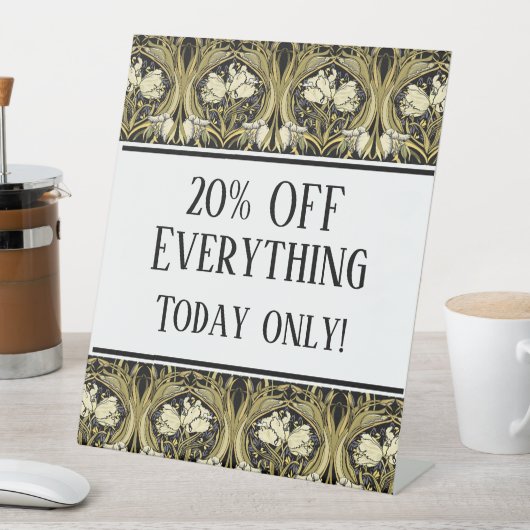 Art Nouveau Tulips Customizable 台座サイン (インサイチュ)