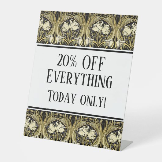 Art Nouveau Tulips Customizable 台座サイン (正面)