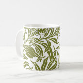 Art Nouveau Vintage Botanical Floral Pattern  コーヒーマグカップ (正面左)