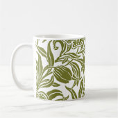 Art Nouveau Vintage Botanical Floral Pattern  コーヒーマグカップ (左)