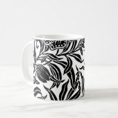 Art Nouveau Vintage Botanical Floral Pattern  コーヒーマグカップ (正面左)