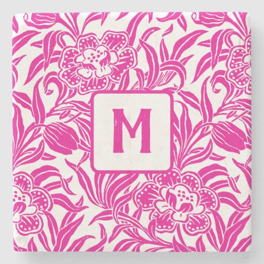 Art Nouveau Vintage Botanical Floral Pattern  ストーンコースター (正面)