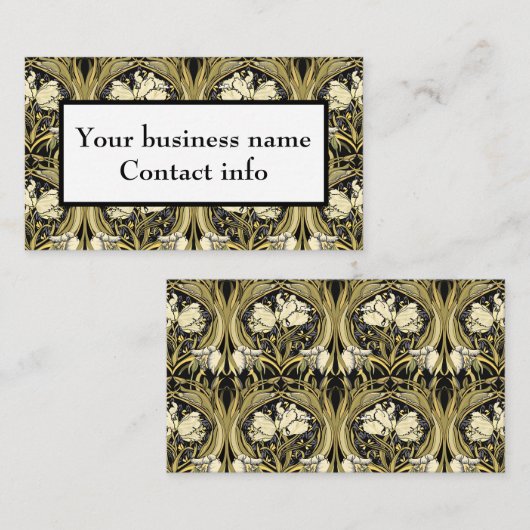 Art Nouveau Vintage Customizable 名刺 (正面/裏面)