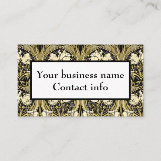 Art Nouveau Vintage Customizable 名刺 (正面)