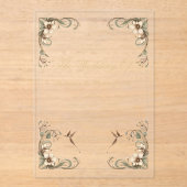 Art Nouveau Vintage Floral Wedding アクリル招待状 (正面)