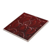 Art Nouveau Vintage Pretty Red Flower  タイル (側面)