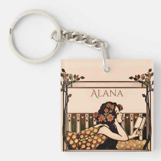 Art Nouveau Vintage reader キーホルダー (正面)
