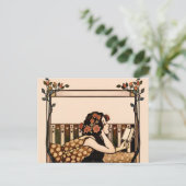 Art Nouveau Vintage reader ポストカード (スタンド正面)