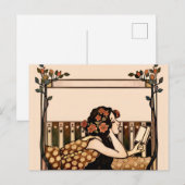 Art Nouveau Vintage reader ポストカード (正面/裏面)