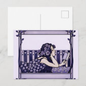 Art Nouveau Vintage reader ポストカード (正面/裏面)