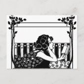 Art Nouveau Vintage reader ポストカード (正面)