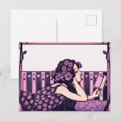 Art Nouveau Vintage reader ポストカード (正面/裏面)