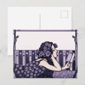 Art Nouveau Vintage reader ポストカード (正面/裏面)