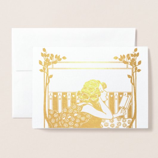 Art Nouveau Vintage reader 箔カード (封筒付き正面)