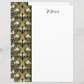 Art Nouveau Vintage Tulips Customizable Stationery (正面/裏面)