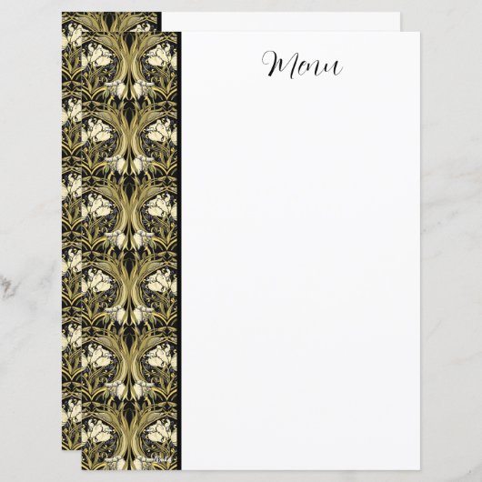 Art Nouveau Vintage Tulips Customizable Stationery (正面/裏面)