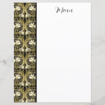 Art Nouveau Vintage Tulips Customizable Stationery