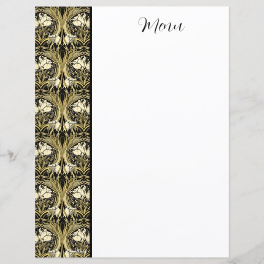 Art Nouveau Vintage Tulips Customizable Stationery (正面)