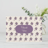 Art Nouveau Violet Floral Pattern サンキューカード (スタンド正面)