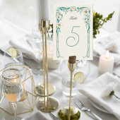 Art Nouveau Wedding Table Number Card テーブルナンバー