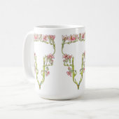 Art Nouveau Whimsical Blooms コーヒーマグカップ (正面左)