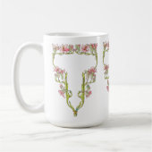 Art Nouveau Whimsical Blooms コーヒーマグカップ (左)