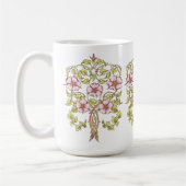 Art Nouveau Whimsical Blooms コーヒーマグカップ (左)