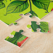 Art Nouveau Wild Rabbit and Flowers ジグソーパズル (側面)