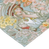 Art Nouveau Woman & Floral Pattern by Mucha テーブルクロス (アングル)