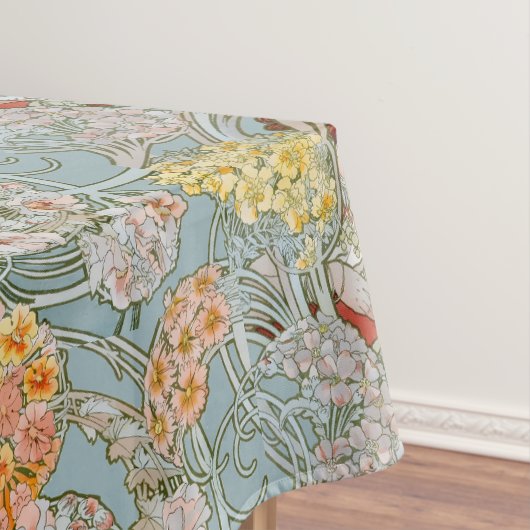 Art Nouveau Woman & Floral Pattern by Mucha テーブルクロス (インサイチュ)