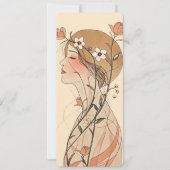 Art Nouveau Woman - Flowing Flowers – Pastels カード (正面)
