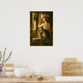 Art Nouveau Woman In Vineyard With Wine ポスター (キッチン)