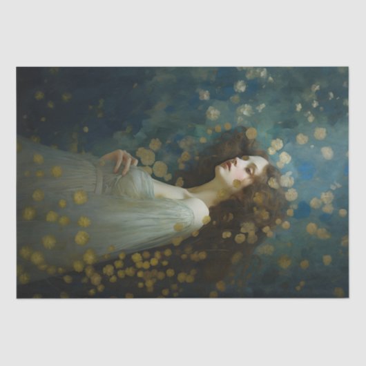 Art Nouveau, Woman with gold accents, Decoupage 薄葉紙 (正面)