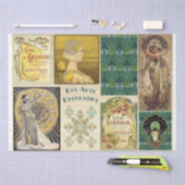 Art nouveau women advertisement vintage 薄葉紙 (クラフト)