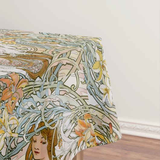 Art Nouveau Women & Floral Pattern by Mucha テーブルクロス (インサイチュ)