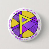 Art Nouveau Wunjo Rune Button- JOY! 缶バッジ (正面)