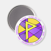 Art Nouveau Wunjo Rune Magnet - JOY! マグネット (正面/裏面)