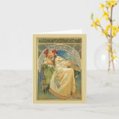 Art Noveau Princess Hyacinth Note or Greeting Card カード (黄色い花)