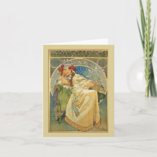Art Noveau Princess Hyacinth Note or Greeting Card カード